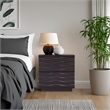 Pemberly Row Nightstand with 2 Drawers in Antique Brown Wood Finish
