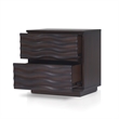 Pemberly Row Nightstand with 2 Drawers in Antique Brown Wood Finish
