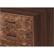 Pemberly Row 6 Drawer Wood Dresser with Burl Veneer in Walnut Brown Finish