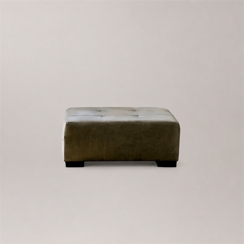 Pemberly Row Ottoman in Zaftig Parchment Gray with Padded Cushioning