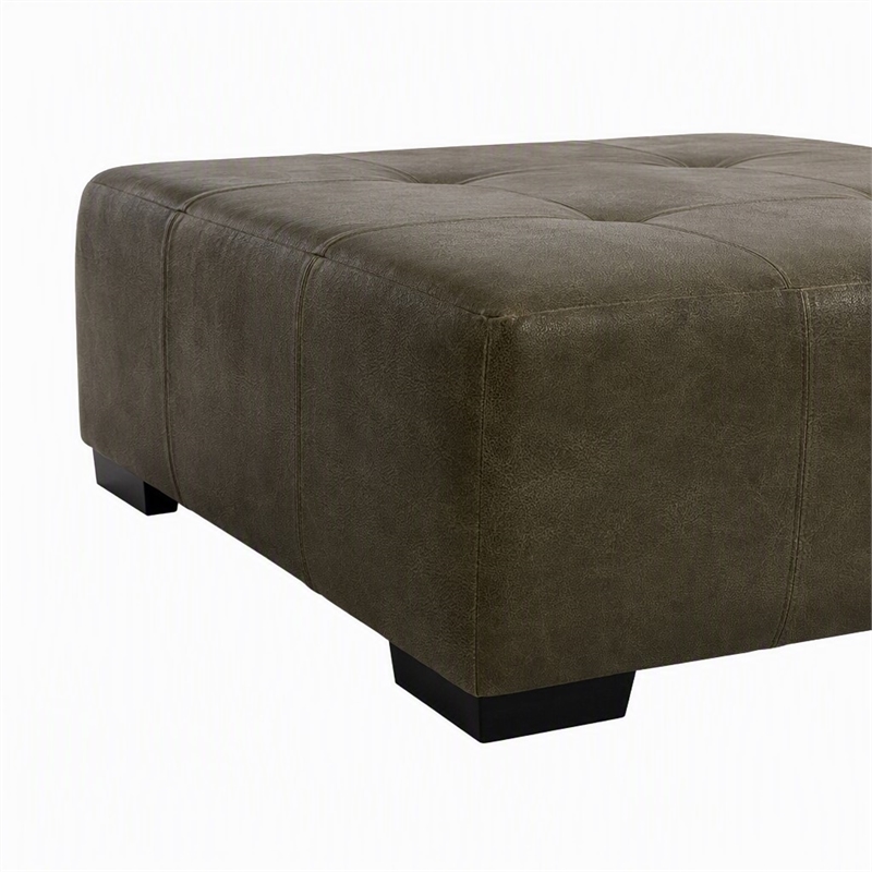Pemberly Row Ottoman in Zaftig Parchment Gray with Padded Cushioning
