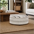 Pemberly Row Cocktail Ottoman in Beige with Padded Cushioning
