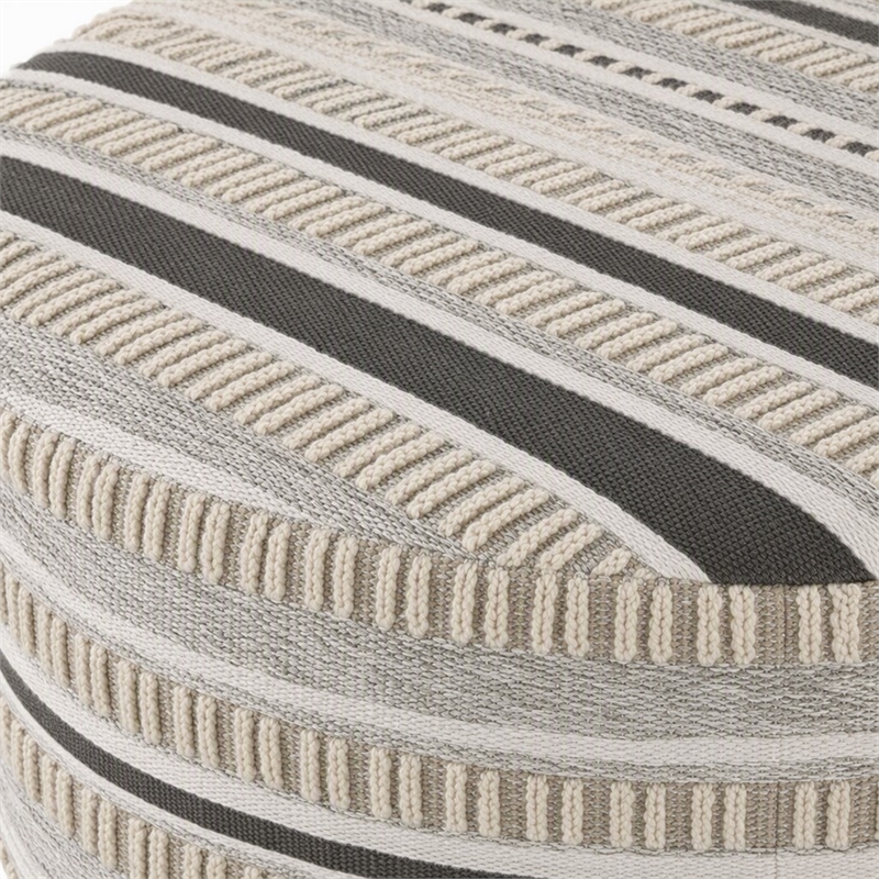 Pemberly Row Cocktail Ottoman in Beige with Padded Cushioning