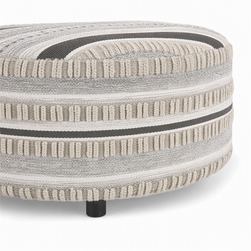 Pemberly Row Cocktail Ottoman in Beige with Padded Cushioning