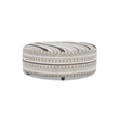 Pemberly Row Cocktail Ottoman in Beige with Padded Cushioning