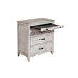 Pemberly Row Wood 3 Drawer Nightstand with Pullout Shelf in Gray