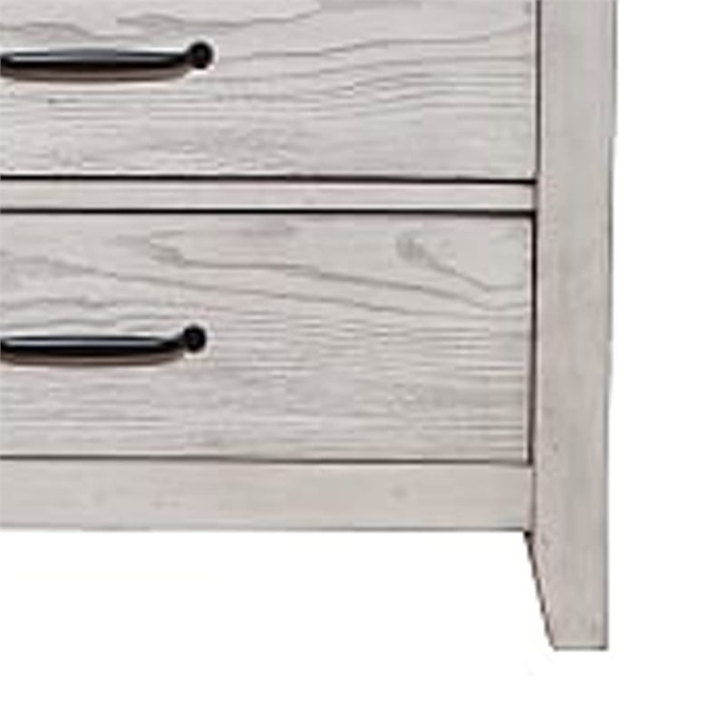 Pemberly Row Wood 3 Drawer Nightstand with Pullout Shelf in Gray