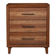 Pemberly Row 3-Drawer Small Mahogany Chest in Toffee Finish