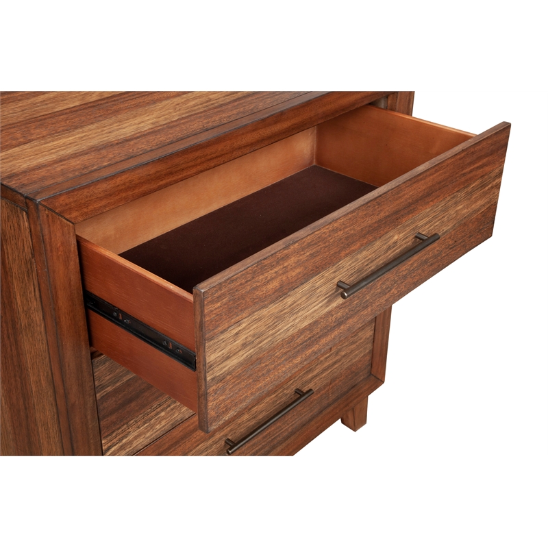 Pemberly Row 3-Drawer Small Mahogany Chest in Toffee Finish
