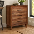 Pemberly Row 3-Drawer Small Mahogany Chest in Toffee Finish