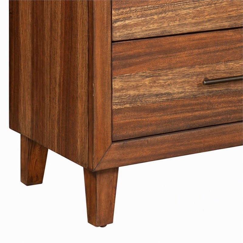 Pemberly Row 3-Drawer Small Mahogany Chest in Toffee Finish