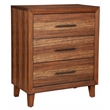 Pemberly Row 3-Drawer Small Mahogany Chest in Toffee Finish