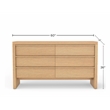Pemberly Row 6 Drawer Dresser in Natural Wood with Soft-Close Drawers