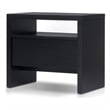 Pemberly Row Nightstand 1 Drawer Mahogany and Oak Veneer Black Finish
