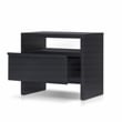Pemberly Row Nightstand 1 Drawer Mahogany and Oak Veneer Black Finish