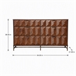 Pemberly Row 6 Drawer Dresser Pine Wood Bronze Metal Base Antique Brown