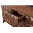 Pemberly Row 6 Drawer Dresser Pine Wood Bronze Metal Base Antique Brown