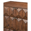 Pemberly Row 6 Drawer Dresser Pine Wood Bronze Metal Base Antique Brown