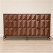 Pemberly Row 6 Drawer Dresser Pine Wood Bronze Metal Base Antique Brown