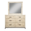 Pemberly Row Distressed White Mahogany Wall Mirror