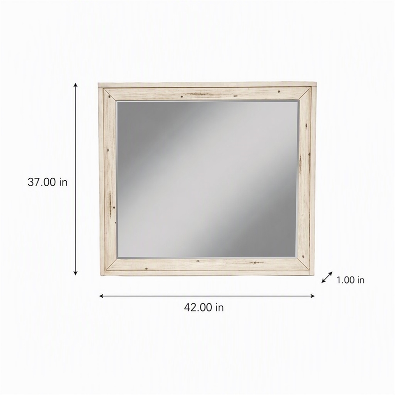 Pemberly Row Distressed White Mahogany Wall Mirror