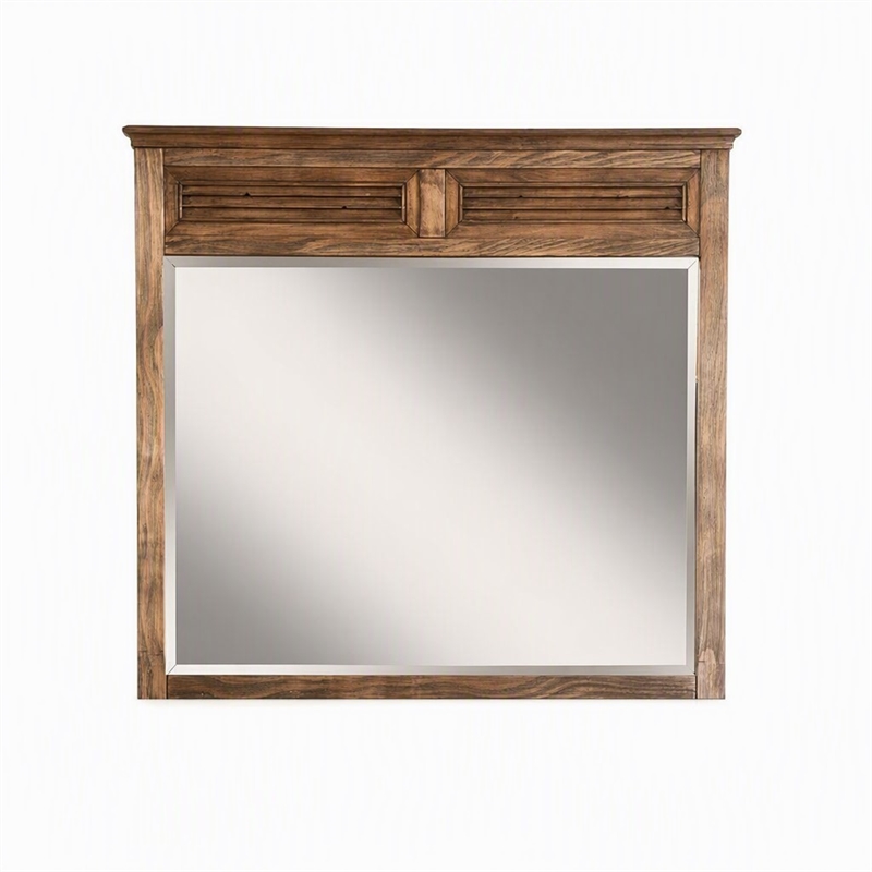 Pemberly Row Wood Mirror in Aged Pine Brown