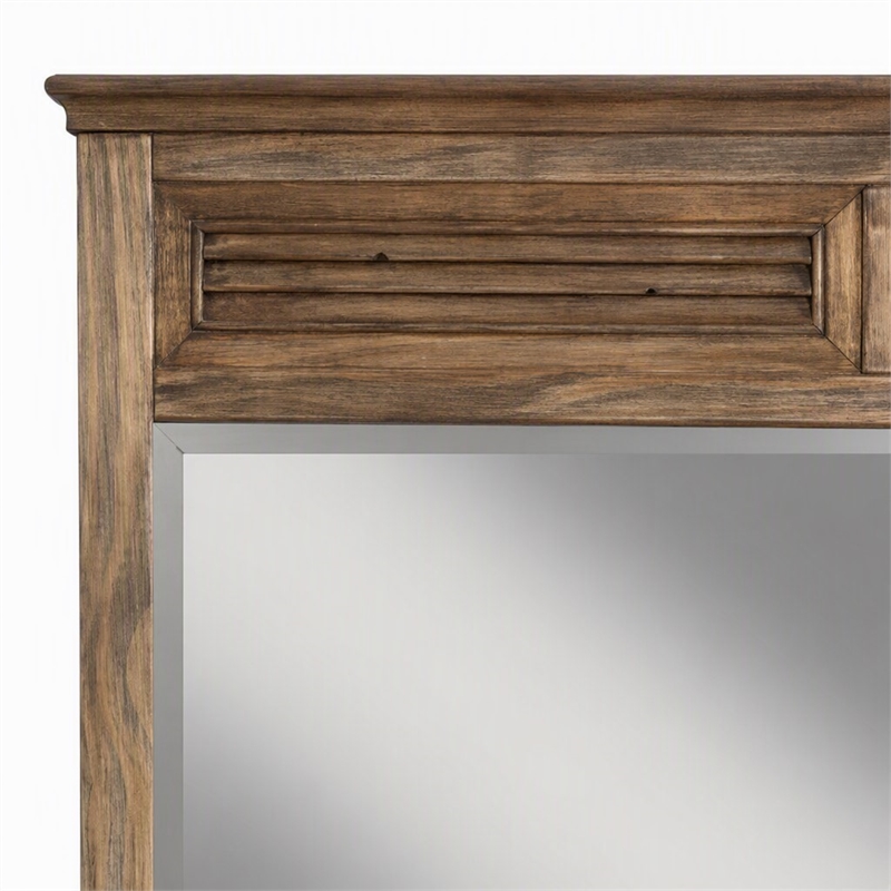 Pemberly Row Wood Mirror in Aged Pine Brown
