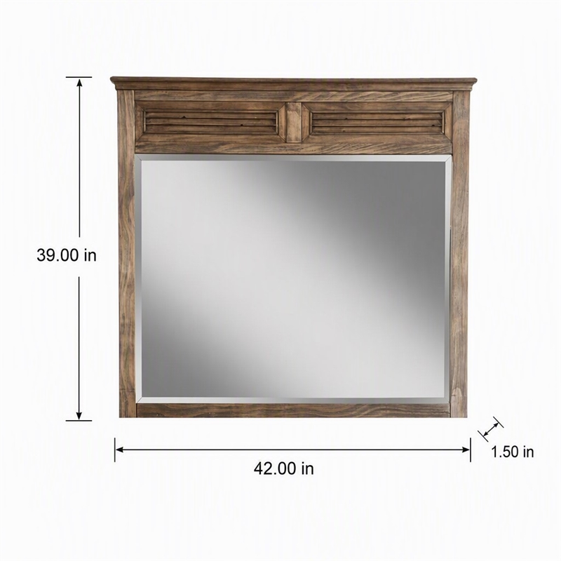 Pemberly Row Wood Mirror in Aged Pine Brown