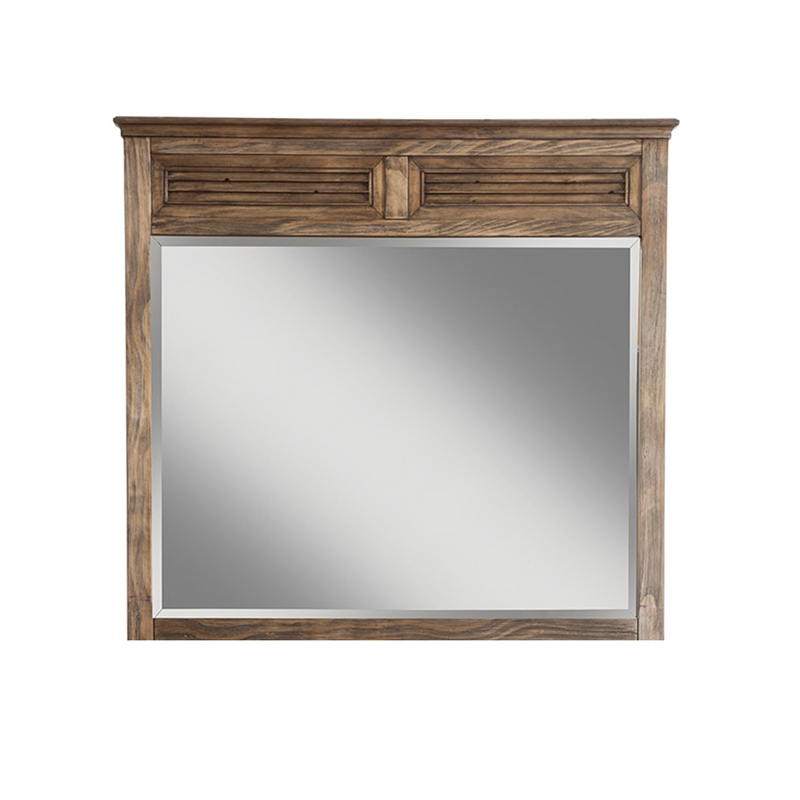 Pemberly Row Wood Mirror in Aged Pine Brown