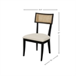 Pemberly Row Set of 2 Dining Side Chairs with Cane Back in Black