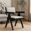 Pemberly Row Set of 2 Side Dining Chairs in Black with Upholstery