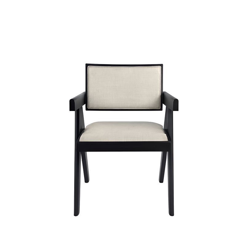 Pemberly Row Set of 2 Side Dining Chairs in Black with Upholstery