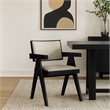 Pemberly Row Set of 2 Side Dining Chairs in Black with Upholstery