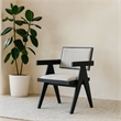 Pemberly Row Set of 2 Side Dining Chairs in Black with Upholstery