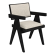 Pemberly Row Set of 2 Side Dining Chairs in Black with Upholstery