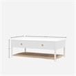 Pemberly Row Coffee Table with Woven Shelf in Coconut Milk Rubberwood
