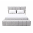 Pemberly Row Standard King Upholstered Platform Bed in Light Gray Fabric