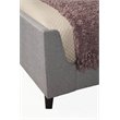 Pemberly Row King Upholstered Platform Bed in Gray Linen Fabric with Slats