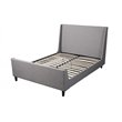 Pemberly Row King Upholstered Platform Bed in Gray Linen Fabric with Slats