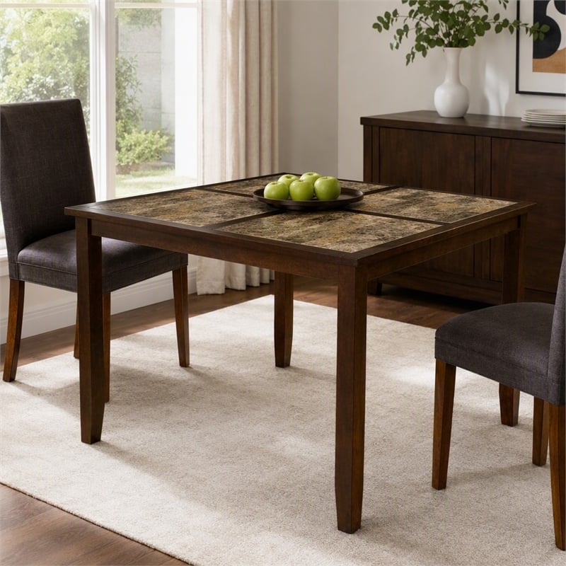 Pemberly Row Large Wood Pub Table in Espresso