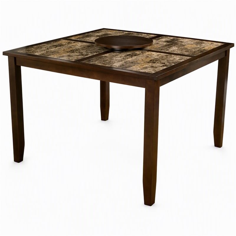 Pemberly Row Large Wood Pub Table in Espresso