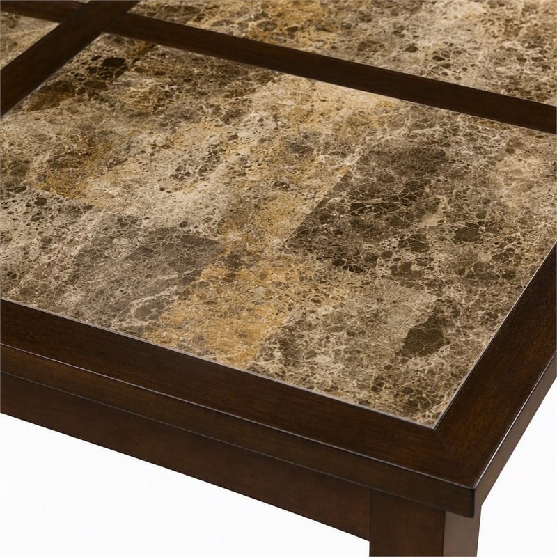 Pemberly Row Large Wood Pub Table in Espresso