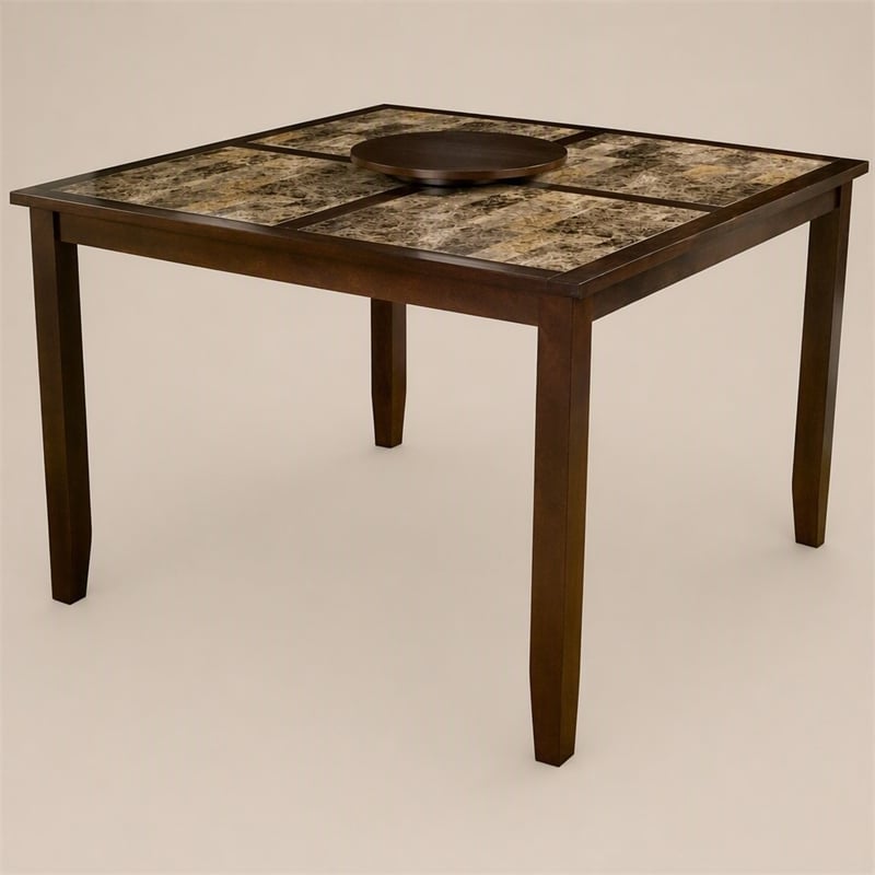 Pemberly Row Large Wood Pub Table in Espresso