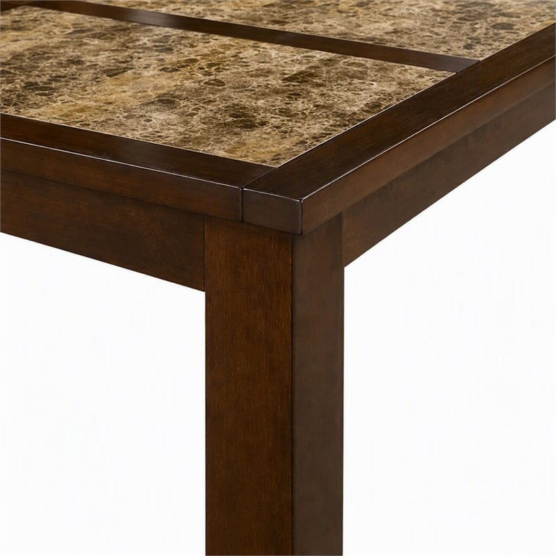 Pemberly Row Large Wood Pub Table in Espresso