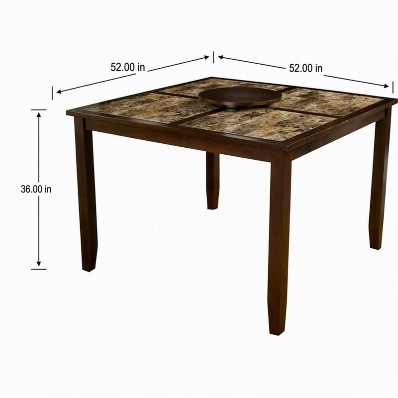 Pemberly Row Large Wood Pub Table in Espresso