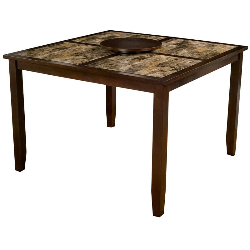 Pemberly Row Large Wood Pub Table in Espresso