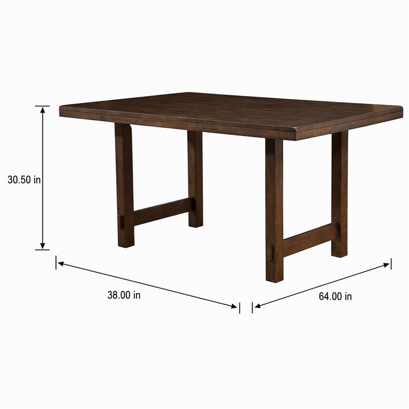 Pemberly Row Wood Dining Table in Distressed Walnut Finish