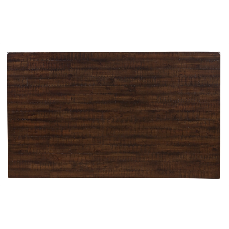 Pemberly Row Wood Dining Table in Distressed Walnut Finish