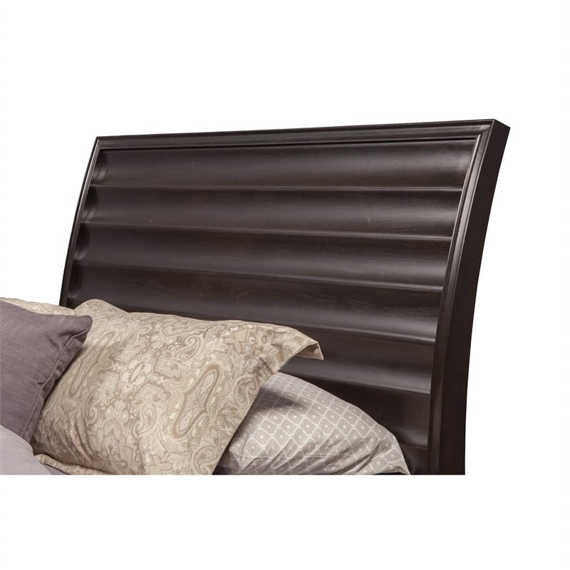 Pemberly Row Queen Panel Bed in Black Cherry Finish with Storage
