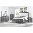 Pemberly Row Wood 2-Drawer Nightstand in Dark Gray with Pine Solids